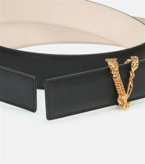 versace virtus buckle leather belt|authentic Versace belt.